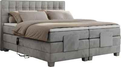 Produktbild von Boxspringbett mit Motor, elektrisch - Elektro - 140x200cm - Hellgrau - H3