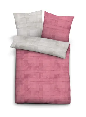 Produktbild von Biberna Mako Satin Wendebettwäsche 636061-537 Größe 155x220/80x80 cm rot