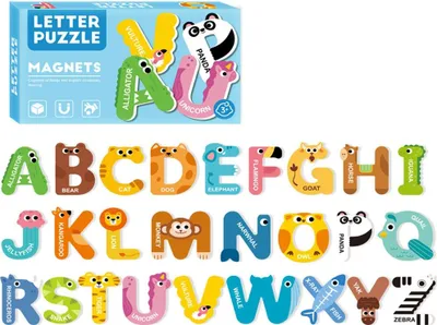Produktbild von ASKSA Magnetische Buchstaben, niedliche Tieralphabet ABC-Magnete Bunte Grossbuchstaben Tiere Spielzeug Set Paedagogische Rechtschreibung Lernspiele fuer Kinder und Kleinkinder,Grossbuchstaben