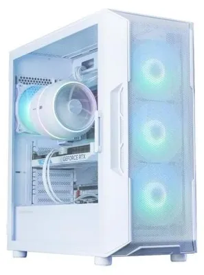 Produktbild von Zalman i3 NEO ARGB V2 WHITE, Midi Tower, PC, Weiß, ATX, Mini-ITX, Kunststoff, Stahl, Gehärtetes Glas, 16 cm
