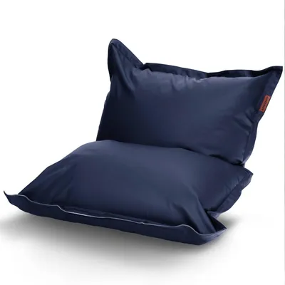 Produktbild von Green Bean® XXL Riesen-Sitzsack aus Kunstleder mit EPS Perlen Füllung - 140 x 180 cm 380 Liter - Bean Bag Sitzkissen Sitzpuff Sitzsessel Bodenkissen Lounge - Dunkelblau