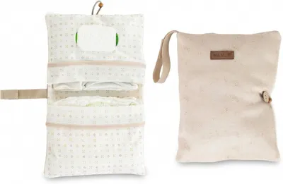 Produktbild von Wickeltisch-Organizer, 2-in-1, beige, faltbar, 38 x 22 cm, für den Transport