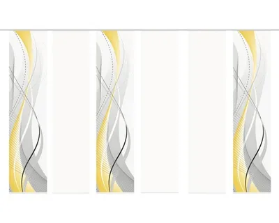 Produktbild von Schiebegardine Digitaldruck Carlisle gelb 6er-Set 60x245 cm