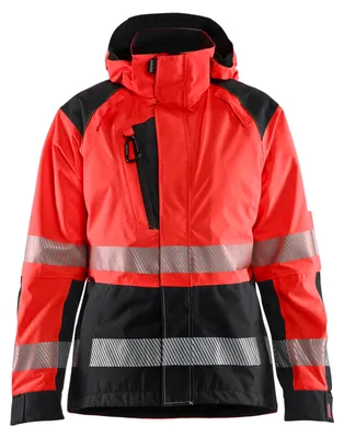 Produktbild von Blakläder Damen High Vis Shell Jacke 4436, Farbe:High Vis Rot/Schwarz, Größe:S