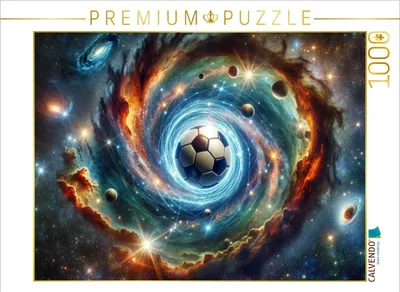 Produktbild von CALVENDO Puzzle Kosmischer Fußball | 1000 Teile Lege-Größe 64x48cm Foto-Puzzle für glückliche Stunden