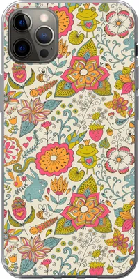 Produktbild von MuchoWow® Handyhülle Schutzhülle Hülle für Telefoonhoesje iPhone 12 Pro Max Mädchen - Kaninchen - Frosch - Muster - Mädchen - Kinder - Kinder - Kind Silikon Softcase Handy Hülle - Hartschale