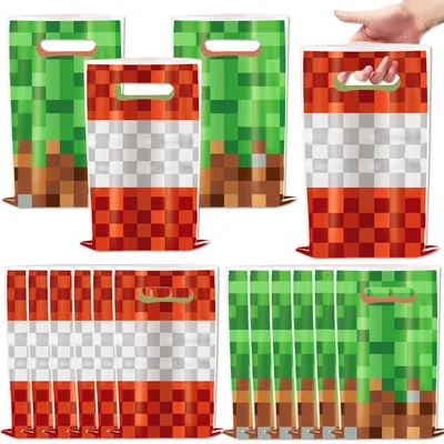 Productafbeelding van 50 Stuks Pixel Verjaardagsfeest Cadeauzakken