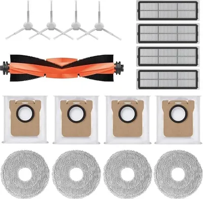 Produktbild von Roboterstaubsauger Zubehör, passend für Xiaomi Roboterstaubsauger X10+, X20+ Zubehör, 1 Hauptbürste, 4 Staubbeutel, 4 Wischmopps, 4 Seitenbürsten, 4 Filter