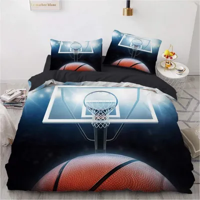 Produktbild von Bettwäsche Set 135x200 cm 2-teilig Orange Basketball Mikrofaser mit Reißverschluss