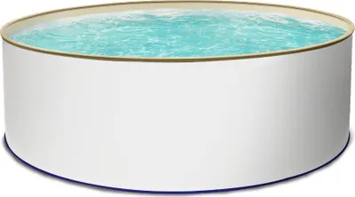 Produktbild von Rundpool Stahlwandpool weiß Poolfolie sand 0,8 mm Poolset rund 400 x 135 cm als Komplettset