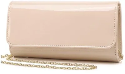 Immagine prodotto di Pochette in pelle color nude, elegante borsa da scuola per serate di gala, feste, matrimoni e Natale