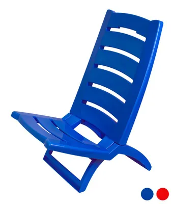 Produktbild von Kreher Tragbarere Klappbarer Campingstuhl/Strandstuhl aus Kunststoff mit Belastbarkeit bis 100 kg (Blau)