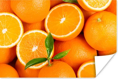 Produktbild von MuchoWow® Poster Früchte - Orange - Blätter 180x120 cm - Fotoplakat