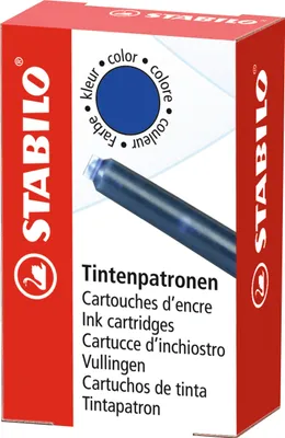 Produktbild von Tintenpatrone zum Nachfüllen - STABILO Refill - 6er Pack - blau (löschbar)