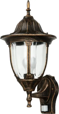 Immagine prodotto di Lampada da parete per esterno cortile IP44 con rilevatore di movimento rame E27 vetro alluminio lampada da esterno rustica parete