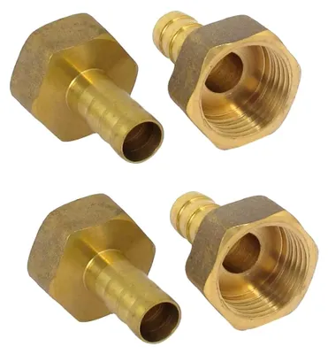 Produktbild von 4 Stück Schlauchtülle Schlauchanschluss Schlauchverbinder Kupplungsstecker 1/2 BSP Innengewinde 10 mm Durchmesser Messing