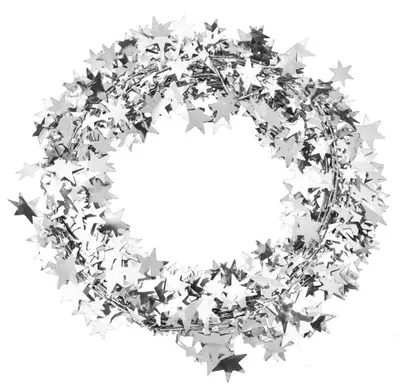 Sternschnur 7,5 m, 6 Farben, verspiegelte Sterne, Weihnachtsbaumdekoration