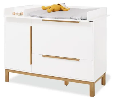 Produktbild von Pinolino Wickelkommode Juna breit 129 cm mit abnehmbarem Wickelaufsatz, Wickelhöhe 92 cm