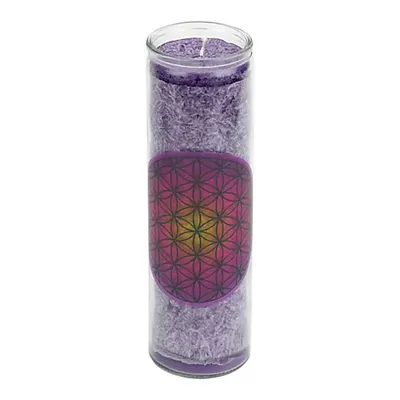 Immagine prodotto di Candela Stearin fiore della vita viola -- 21x6,5 cm