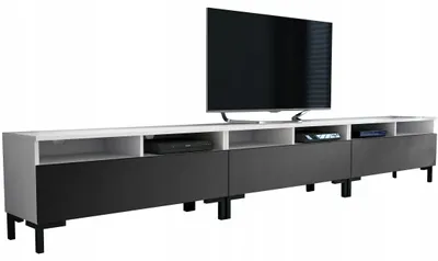 Produktbild von Biaß-schwarze RTV-Schränke auf Füßen 300cm Fernsehtisch 300