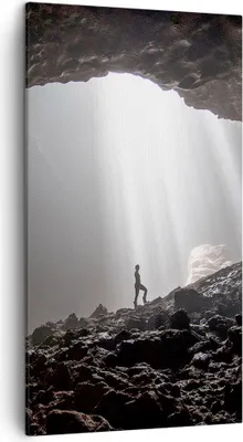 Produktbild von Bild auf Leinwand - Leinwandbild - Einteilig - Höhle Morgendämmerung Frau - 45x80cm - Wand Bild - Wanddeko - Wandbilder - Leinwanddruck - Bilder - Wanddekoration - Leinwand bilder - PA45x80-4468