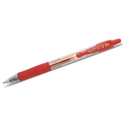 Produktbild von Pilot BL-G2-5, Verschlossener Gelschreiber, Rot, Rot, Transparent, Fein, Rund, Beidhändig