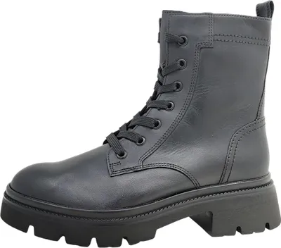 A single black boot is shown against a white background.