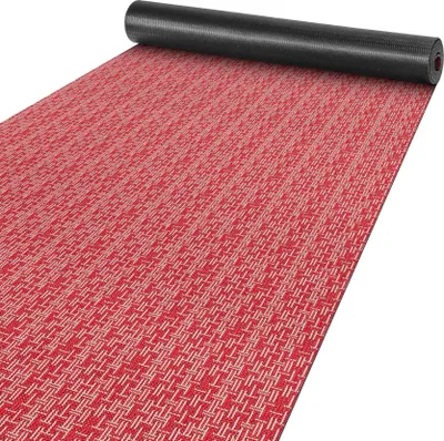 Produktbild von Küchenläufer Flur Läufer Küchenteppich Teppich Textil ITACA Rot Streifen Robust Breite 50cm Länge 100cm
