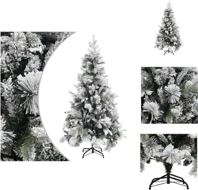 Image de vidaXL Sapin de Noël avec cônes enneigés 225 cm PVC & PE - Sapins de Noël
