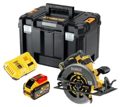 Obrázek produktu pro Akumulátorová okružní pila DeWALT DCS 578 NT 54V XR FlexVolt 190 mm bez kartáčů + pilový kotouč + TSTAK - bez baterie, bez nabíječky