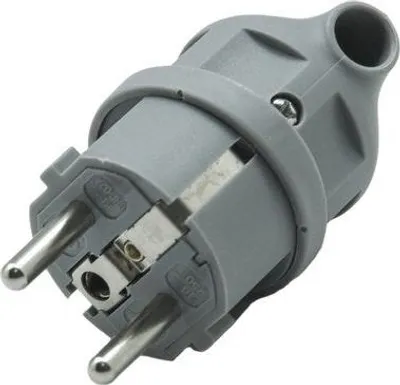 Image de Fiche électrique mâle 2 pôles + terre, 16 A