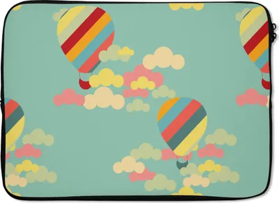Produktbild von MuchoWow® Laptop Hülle 14 ZollHeißluftballon - Schnittmuster - Baby Laptoptasche - Laptoptasche - Stoßsicher - Schutzhaube