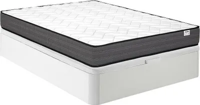 Produktbild von Set 120 x 200 cm Rahmen mit weißer Box + 20 cm dicke Taschenfederkernmatratze - AMBRACIE by YSMÉE