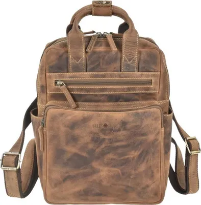 Produktbild von Greenburry Rucksack Leder 27x31cm Vintage antik braun A4 Format