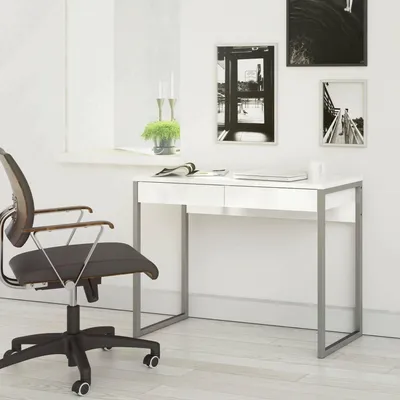 Produktbild von Schreibtisch - Hochglanz Weiß 40x101x76,5 cm