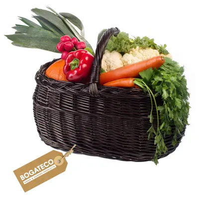 Obrázek produktu pro Košík na nákupy z vrbového dřeva s rukojeťmi