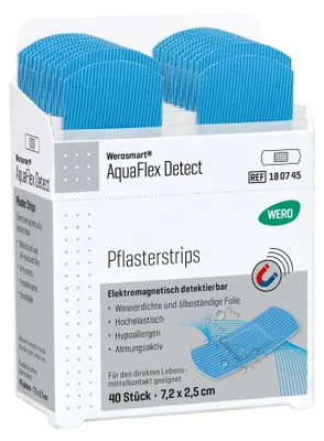 Produktbild von AquaFlex Detect Pflasterstrips, 7,2 x 2,5 cm, 40 Stk
