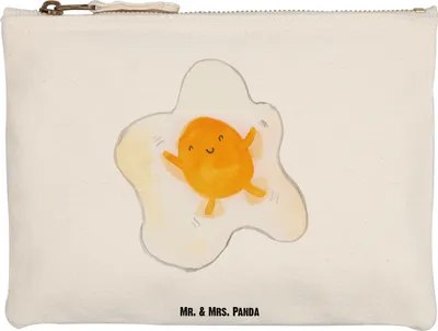 Produktbild von Mr. & Mrs. Panda Kulturbeutel Spiegelei Ei Grösse XL Große - Weiß - Geschenk, Schön, Waschbeutel, toiletry bag, pencil case, Mäppchen, Waschtasche, Lustige Sprüche, Tag