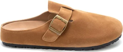 Produktbild von Damen Wildleder Hausschuhe Slippers Klassische Pantoffeln Elite Braun Gr.40
