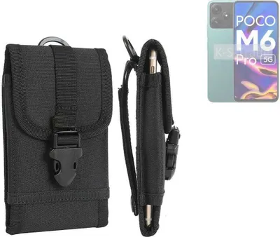 Produktbild von K-S-Trade Holster Handy Hülle kompatibel mit POCO M6 Pro 5G Holster Handytasche Gürtel Tasche Schutz Hülle Robust Outdoor schwarz