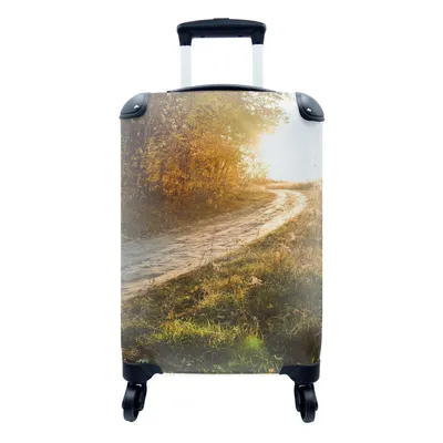 Produktbild von MuchoWow® Koffer Handgepäck Trolley Rollkoffer Kleine Reisekoffer mit 4 Rollen - Weg - Natur - Baum - Cabin Size < 55x40x23 cm & 55x40x20 cm - Fotokoffer - Kabinenkoffer - Boardgepäck - Reise-Box - Reisekoffer - Reisegepäck - Koffer mit Bild - Trolley für Kinder