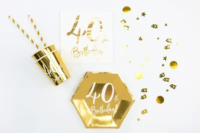 Produktbild von Konfetti Zahl 40 2x1cm 15g Gold