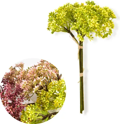Productafbeelding van Kunstbloemenboeket, kunststof, Viridis, AW25, 30 cm, wit, 6 stuks