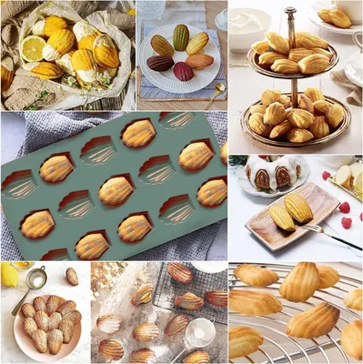 Produktbild von 2 Mini Madeleine Backformen Silikon 15 Hohlräume Grau