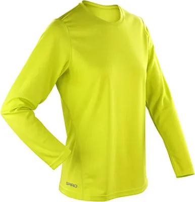 Produktbild von SPIRO S254F | Damen Quick Dry Longsleeve Sport Trainings T-Shirt - Farbe: Lime - Größe: XS (34)