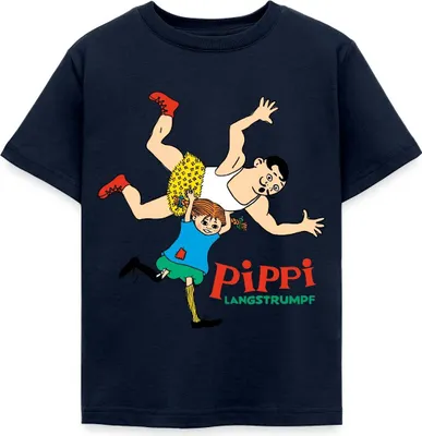 Produktbild von Spreadshirt Pippi Langstrumpf Pippi Ist Stark Kinder T-Shirt, 122/128 (7-8 Jahre), Navy