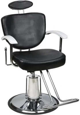 Produktbild von Famanu Friseurstuhl Schwarz - 360° drehbar mit verstellbarer Kopfstütze