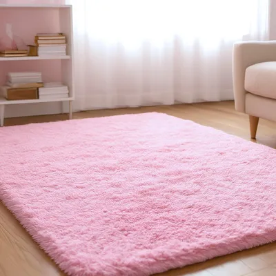 Productafbeelding van Pluizig vloerkleed, zacht, 80 x 160 cm, geschikt voor de woonkamer