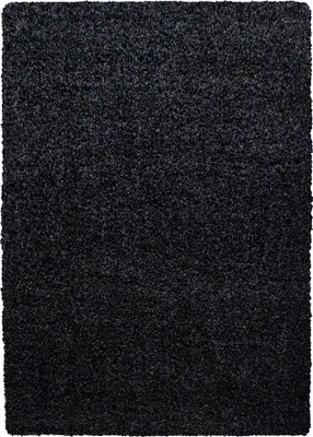 Productafbeelding van Tapijt voor de woonkamer, hoogpolig, antracietkleurig, rechthoekig, 140x200 cm, effen kleur