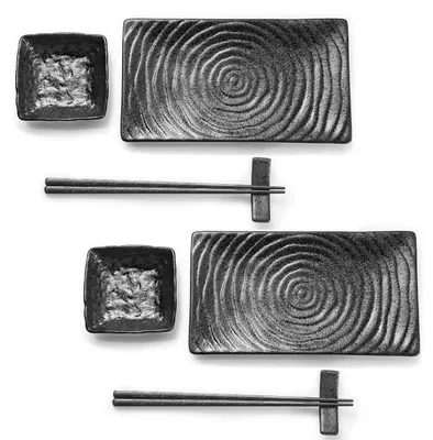Sushi-Set Keramik 8-tlg. für 2 Personen, mikrowellengeeignet